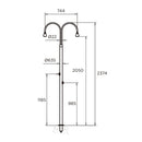 Double shower with flowmeter