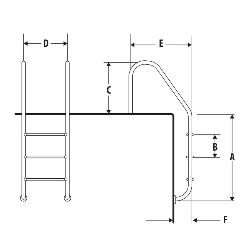 Escada standard 3 degraus A316 eletropolida