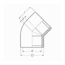 Knee to collar 45º female