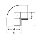 Genou à coller 90°