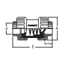 Female collar spring check valve with sight glass