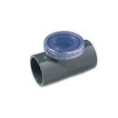 Válvula de retención cuello hembra Clapeta con mirilla