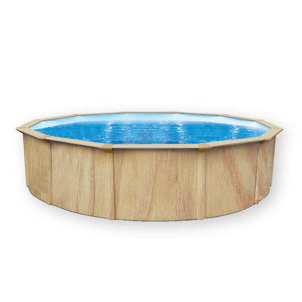 Round steel pool visual wood ø4.60 x 1.20 m